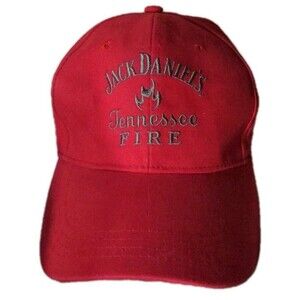 JACK DANIELS Tennessee Fire Whiskey Hat Cap Strap Back Embroidered Adult Red